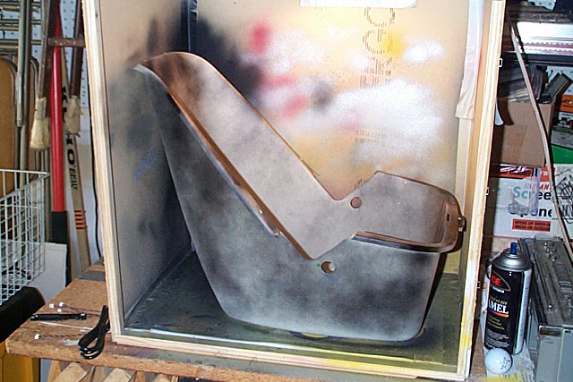 Painting the seat flat black.